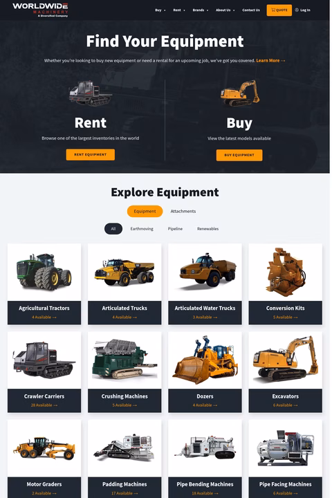 Worldwide-Machinery Homepage 1440px