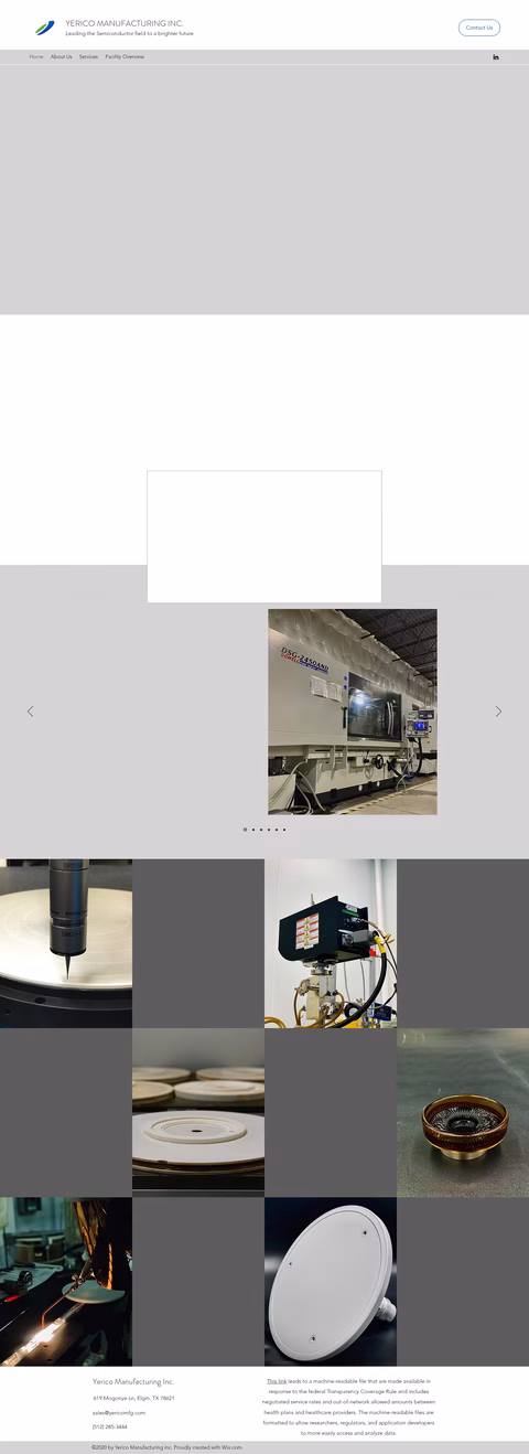 Yerico-Manufacturing Homepage 1440px
