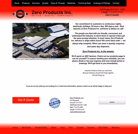 Zero-Products-Inc Homepage 1440px