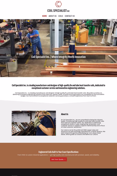 Coil-Specialist Homepage 1440px