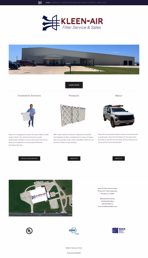 Kleen-Air-Filter-Service-Sales Homepage 1440px