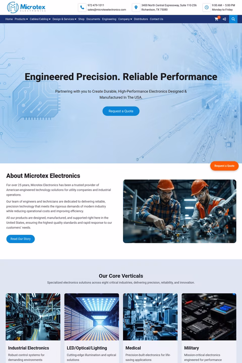 Microtex-Electronics Homepage 1440px