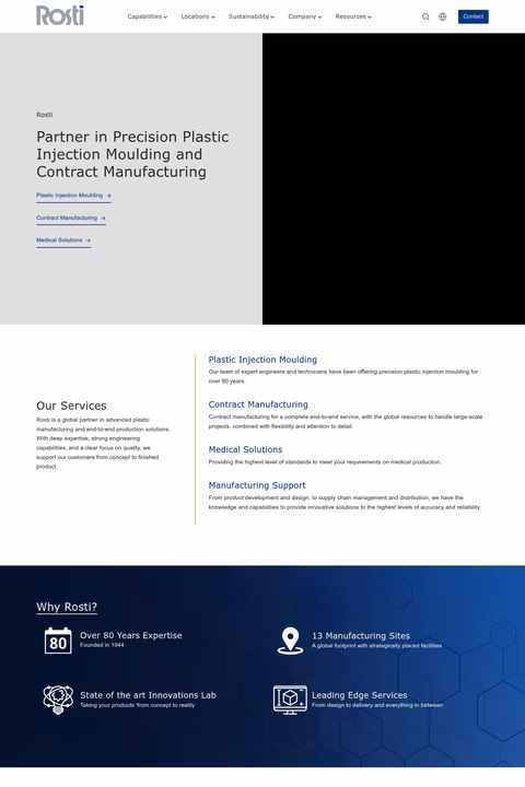 Rosti-Group Homepage 1440px
