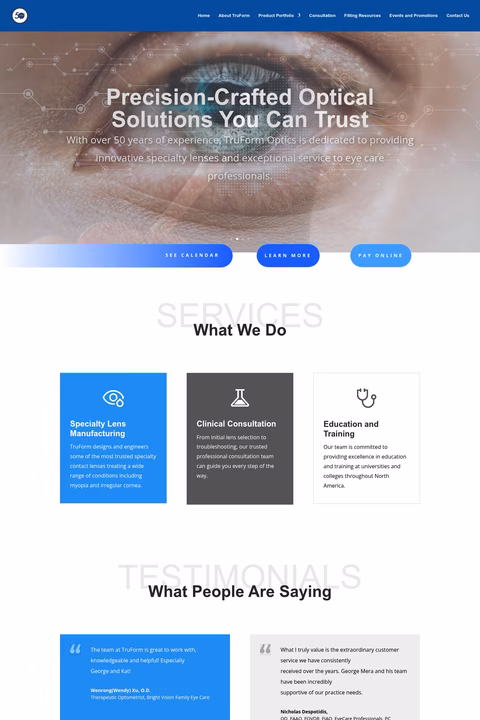 Truform-Optics Homepage 1440px