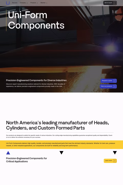 Uni-Form-Components-Company Homepage 1440px
