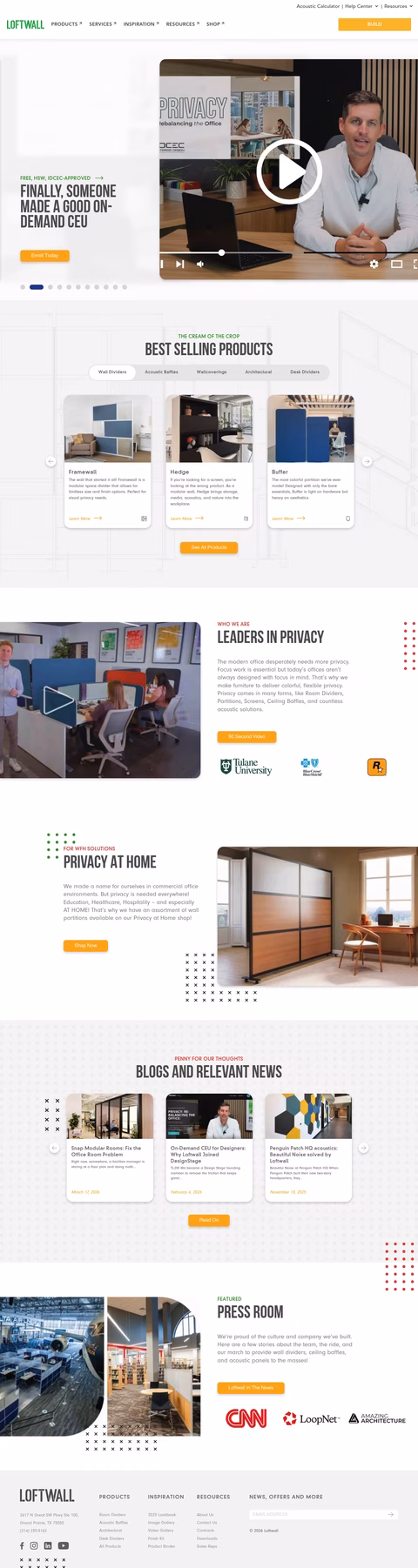 Loftwall Homepage 1440px