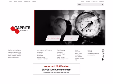 Taprite-Micro-Matic Homepage 1440px