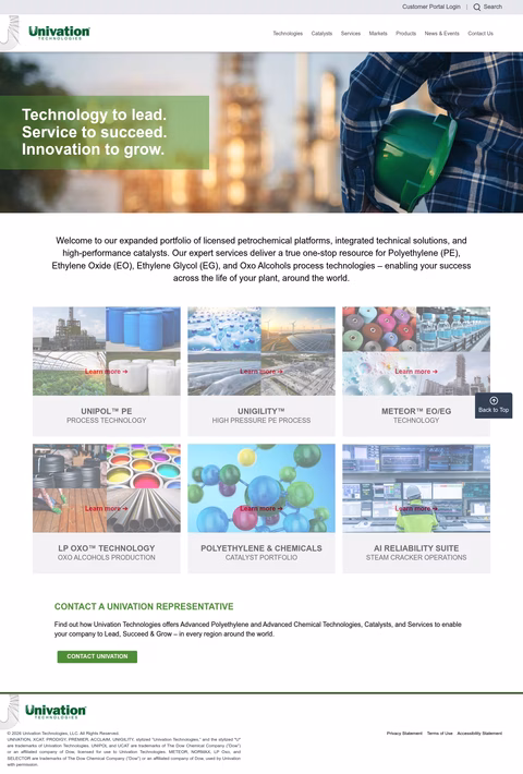 Univation-Technologies Homepage 1440px