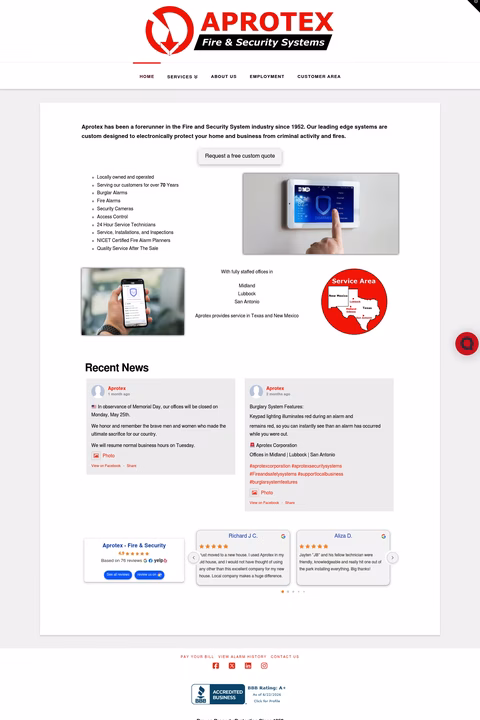 Aprotex-Fire-Security-Systems Homepage 1440px