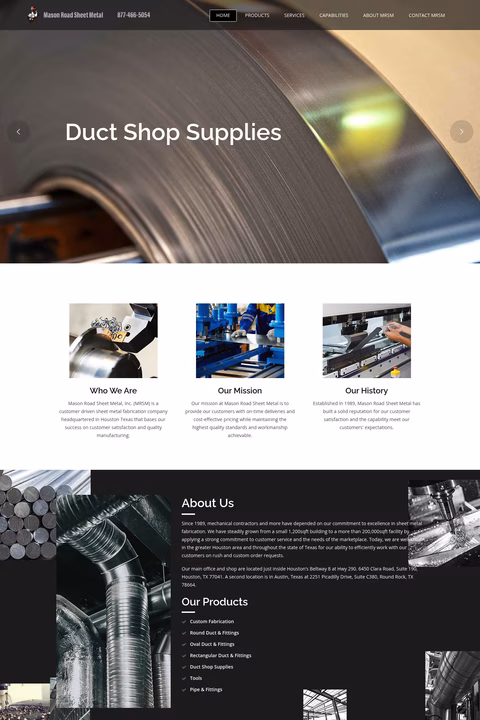 Mason-Road-Sheet-Metal Homepage 1440px