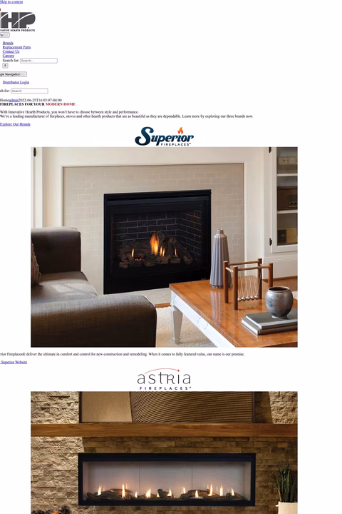 Innovative-Hearth-Products Homepage 1440px