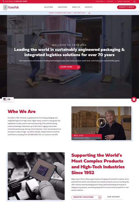 Transpak Homepage 1440px
