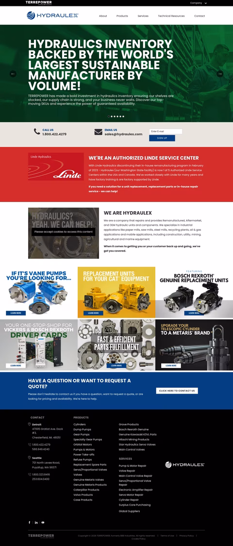Hydraulex Homepage 1440px