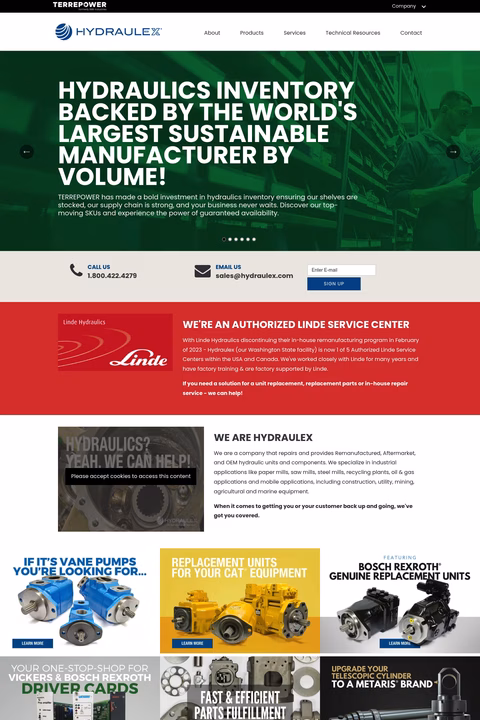 Hydraulex Homepage 1440px