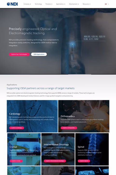 Northern-Digital-Inc Homepage 1440px