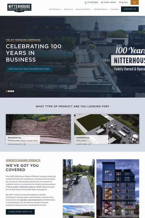 Nitterhouse-Masonry-Products Homepage 1440px