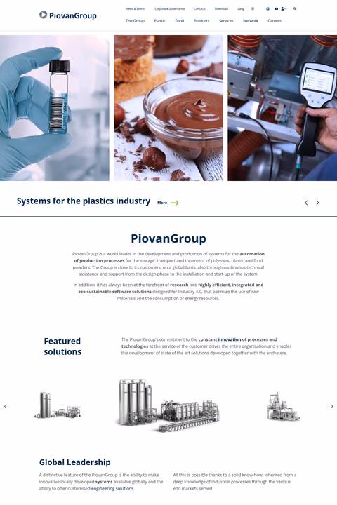 Piovan-Group Homepage 1440px