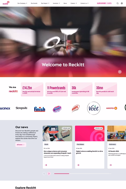 Reckitt Homepage 1440px