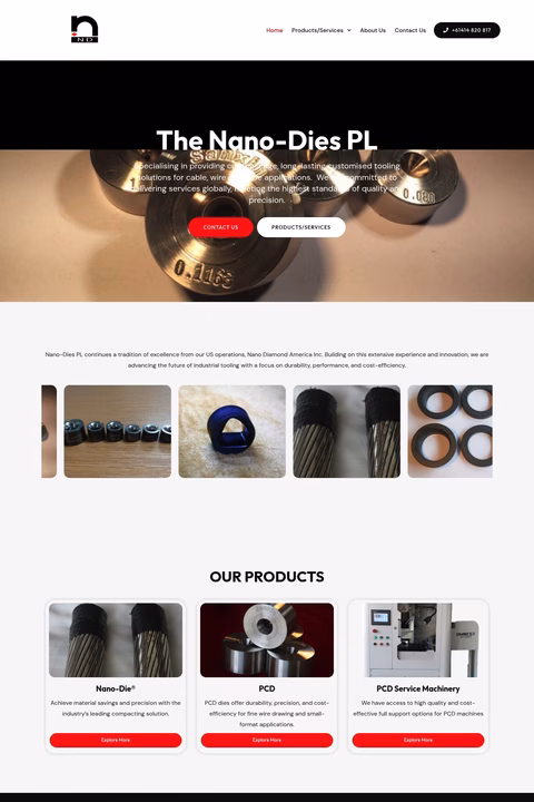Nano-Die Homepage 1440px