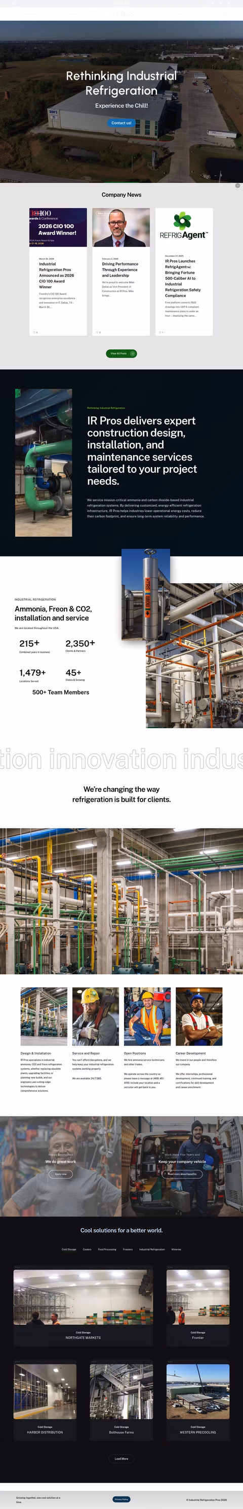 Industrial-Refrigeration-Pros Homepage 1440px