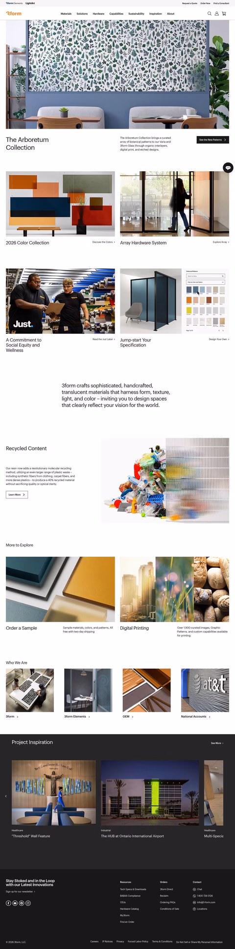 3Form Homepage 1440px