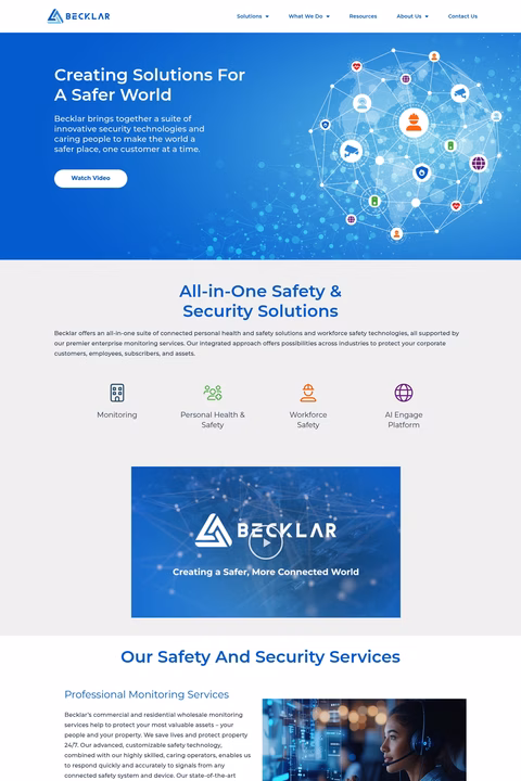 Becklar-Monitoring Homepage 1440px