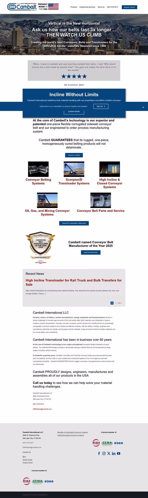 Cambelt-International Homepage 1440px