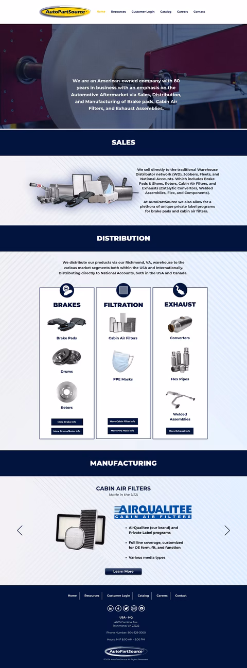 Auto-Part-Source Homepage 1440px