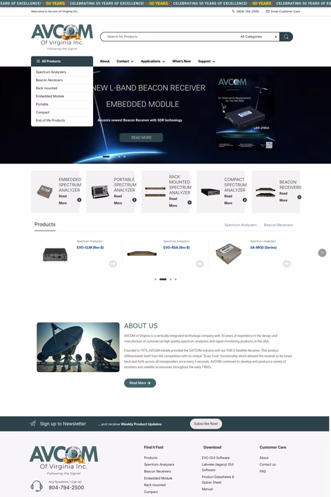 Avcom-Of-Virginia Homepage 1440px
