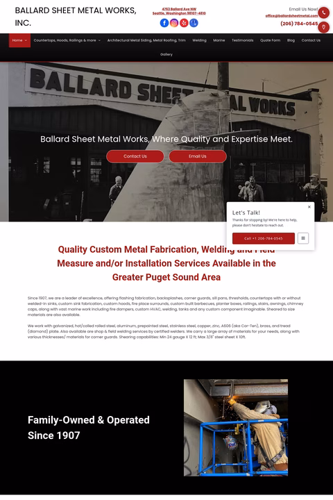 Ballard-Sheet-Metal-Works Homepage 1440px