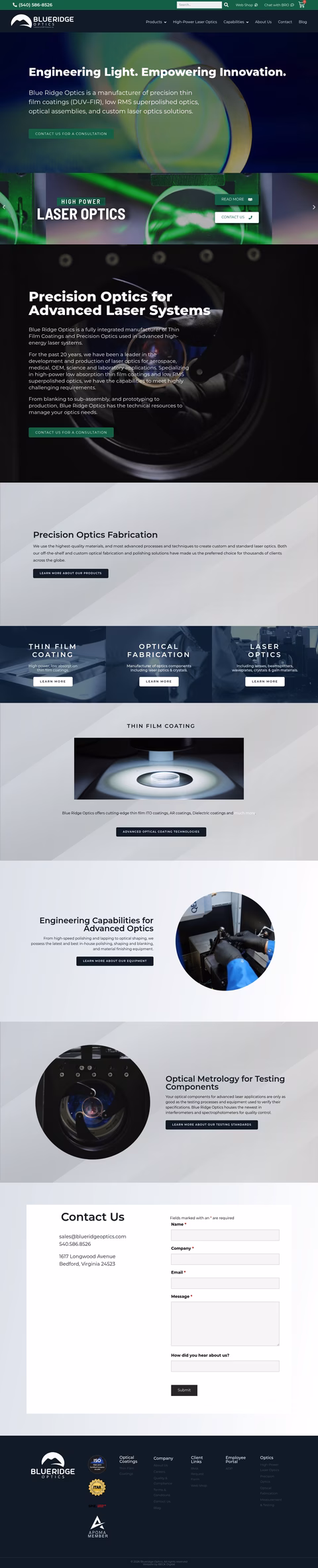 Blue-Ridge-Optics Homepage 1440px
