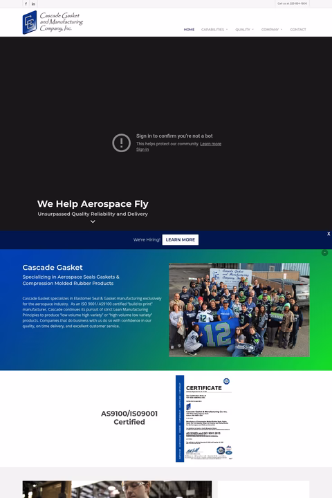 Cascade-Gasket-Manufacturing-Company Homepage 1440px