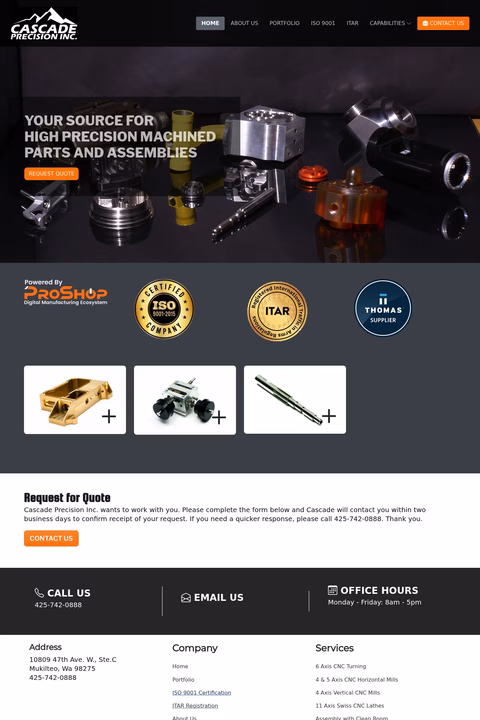 Cascade-Precision Homepage 1440px