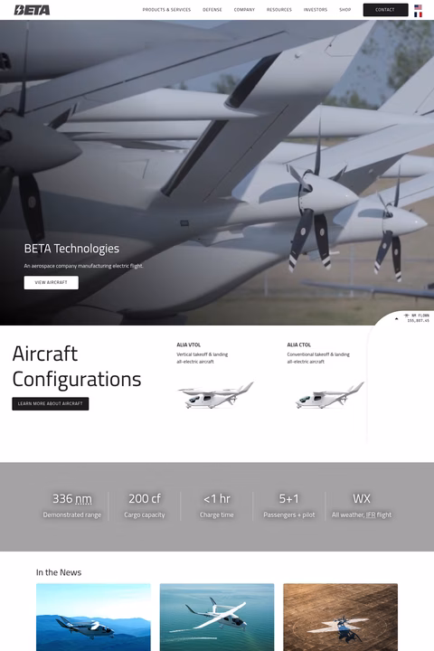 Beta-Technologies Homepage 1440px