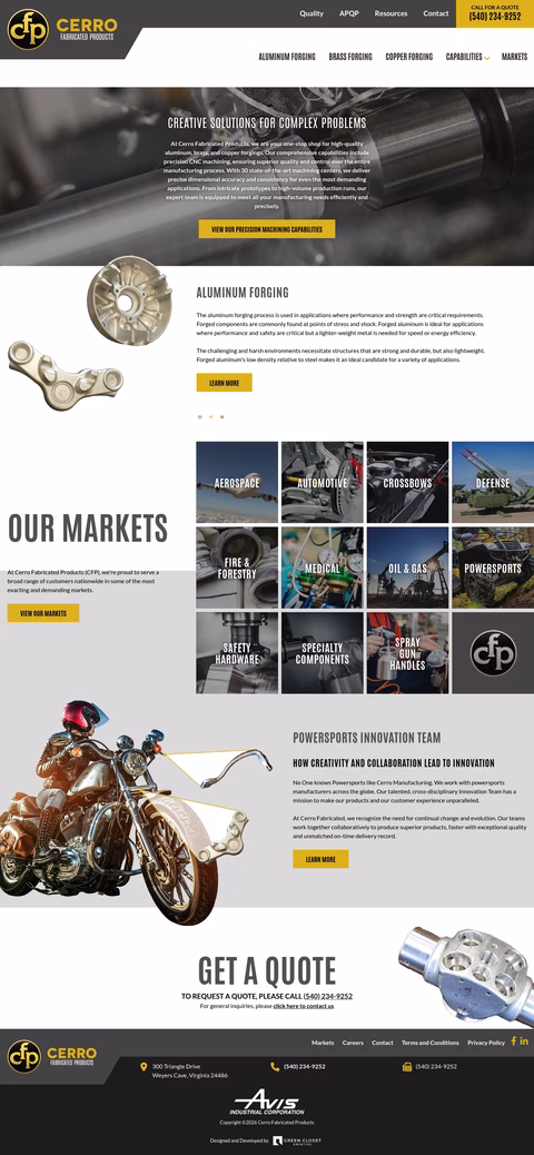 Cerro-Fabricated-Products Homepage 1440px