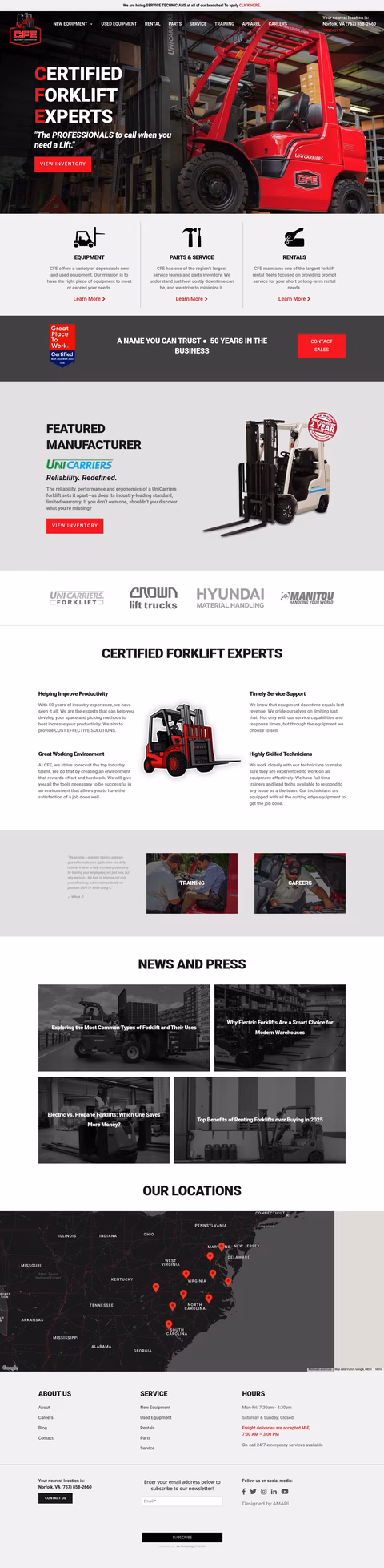 Cfe-Equipment Homepage 1440px