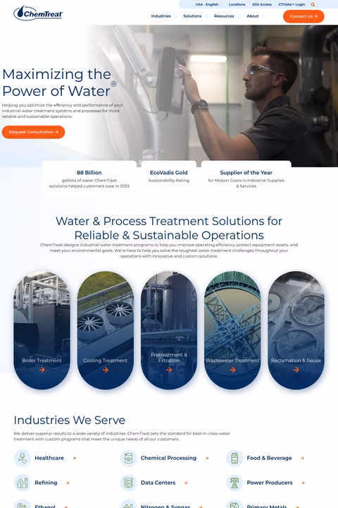 Chemtreat Homepage 1440px