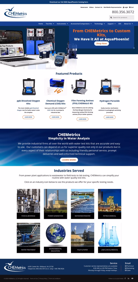 Chemetrics Homepage 1440px