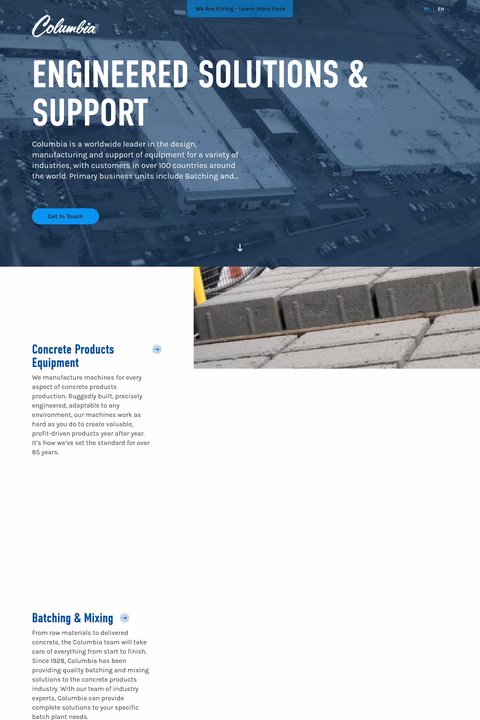 Columbia-Machine Homepage 1440px
