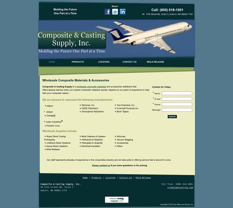 Composite-Casting-Supply Homepage 1440px