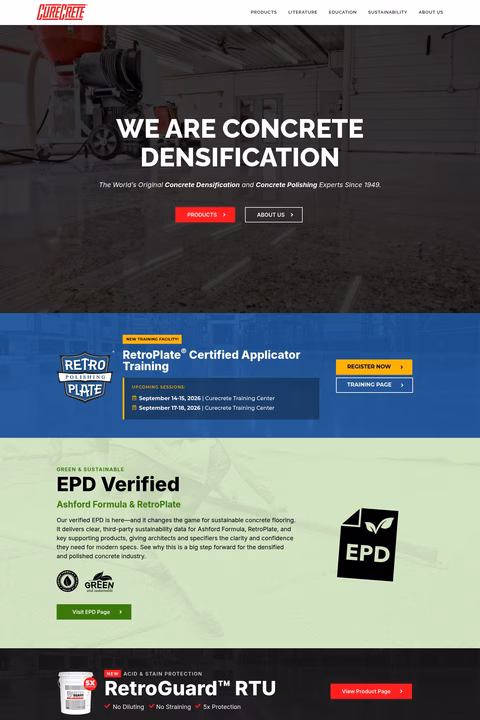 Curecrete-Distribution Homepage 1440px