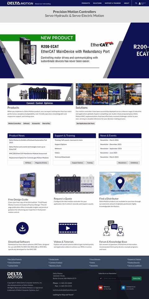 Delta-Motion Homepage 1440px