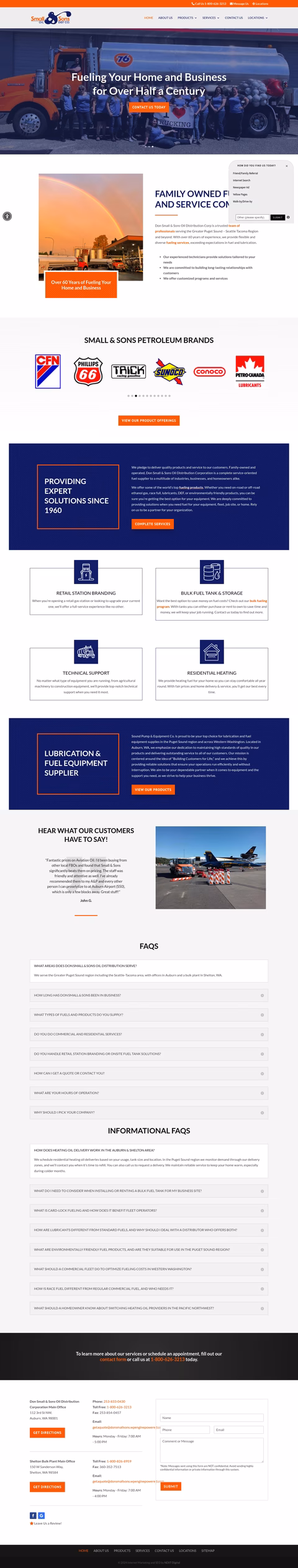 Don-Small-Sons-Oil-Distribution Homepage 1440px