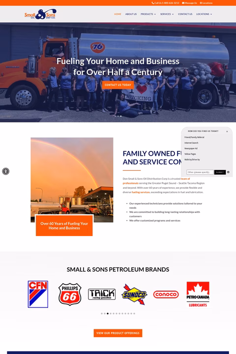 Don-Small-Sons-Oil-Distribution Homepage 1440px