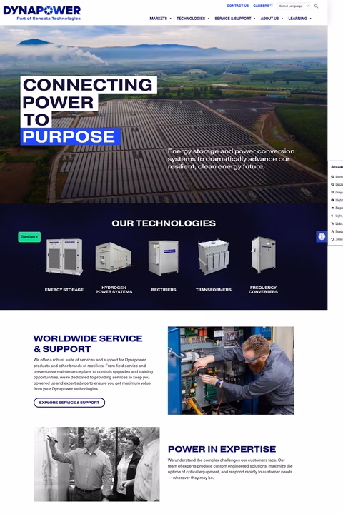 Dynapower Homepage 1440px