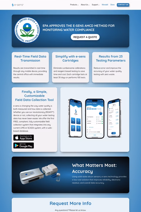 E-Sens-Water-Testing Homepage 1440px
