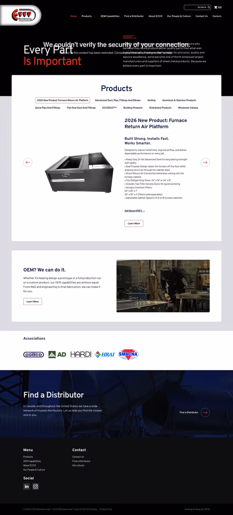 Ecco-Manufacturing Homepage 1440px