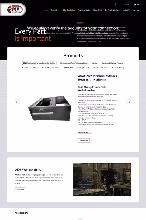 Ecco-Manufacturing Homepage 1440px