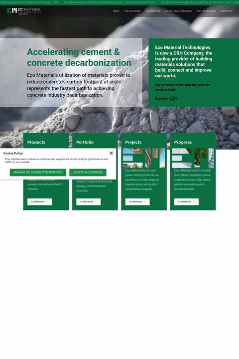 Eco-Material-Technologies Homepage 1440px