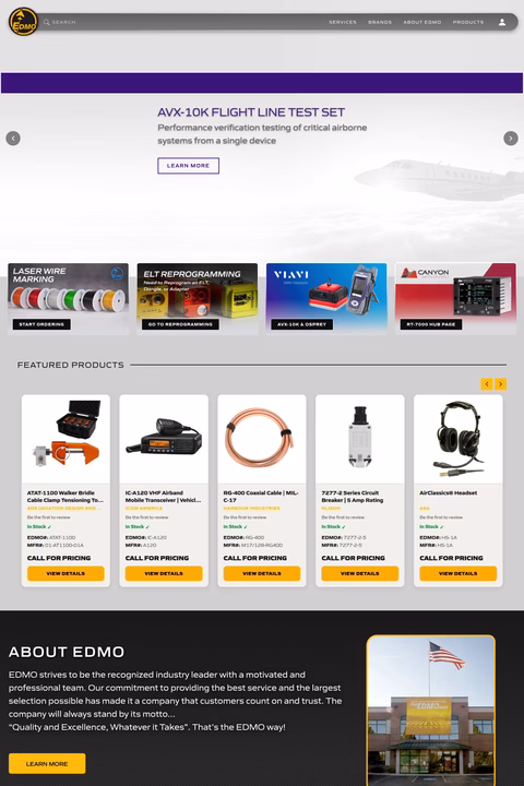 Edmo-Distributors Homepage 1440px